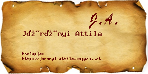 Járányi Attila névjegykártya