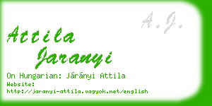 attila jaranyi business card